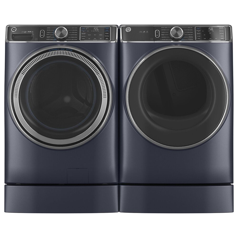 GE Appliances Laundry 7&quot; RightHeight Riser in Sapphire Blue, , large
