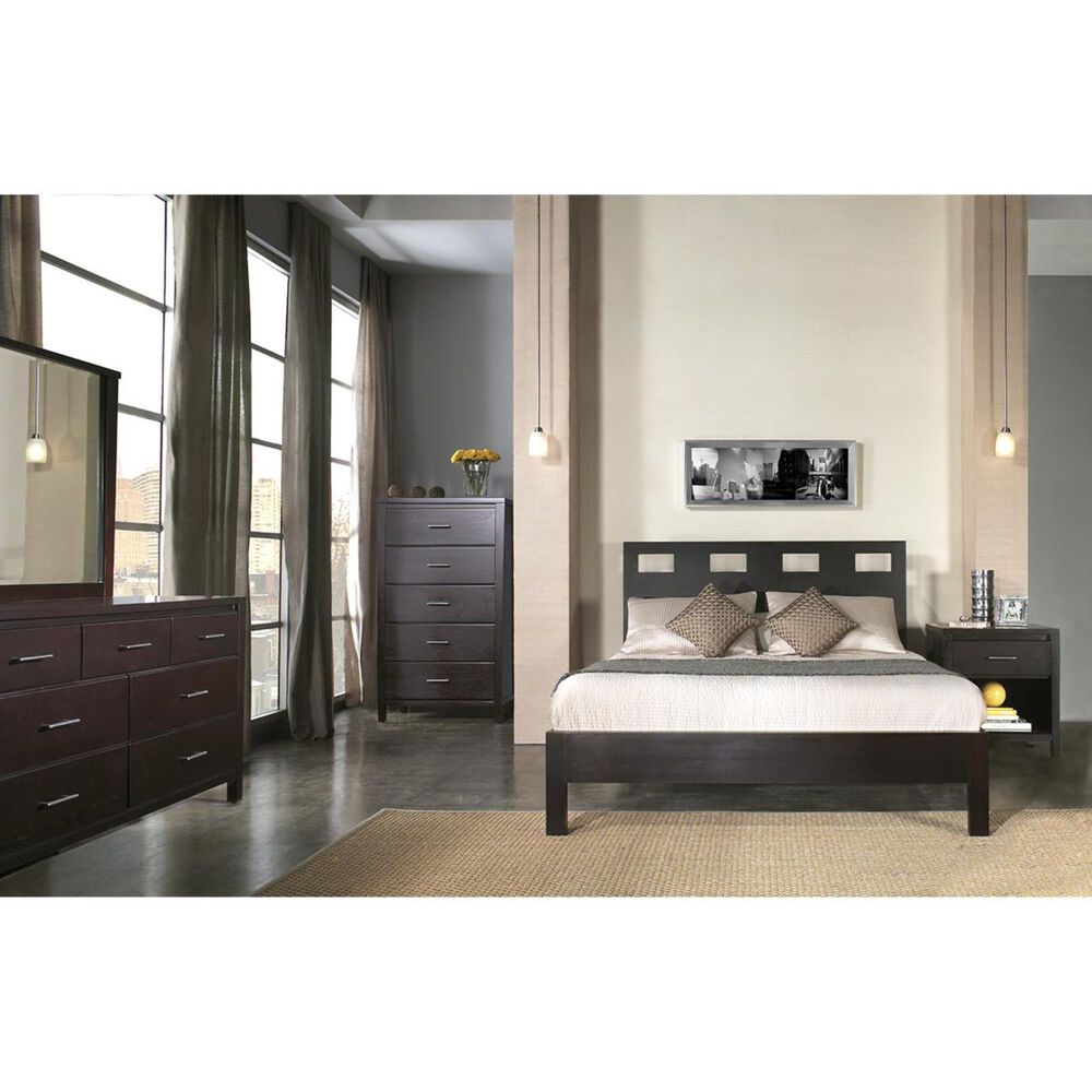 Living Essentials Nevis Queen Platform Bed in Espresso NFM