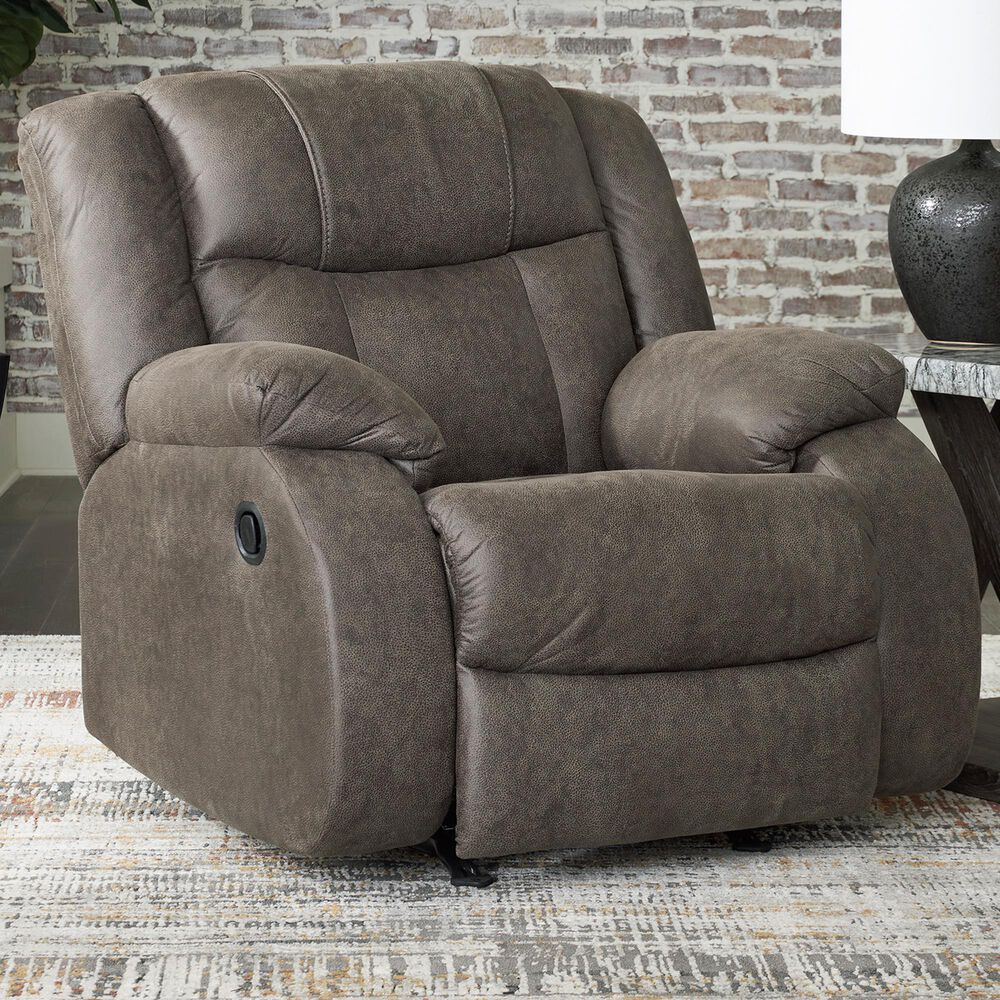 Ashley First Base Manual Recliner in Gunmetal, , large