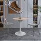 Leisuremod LeisureMod Verve Collection 27 Round Dining Table, White Base with Light Natural Wood MDF Top, , large