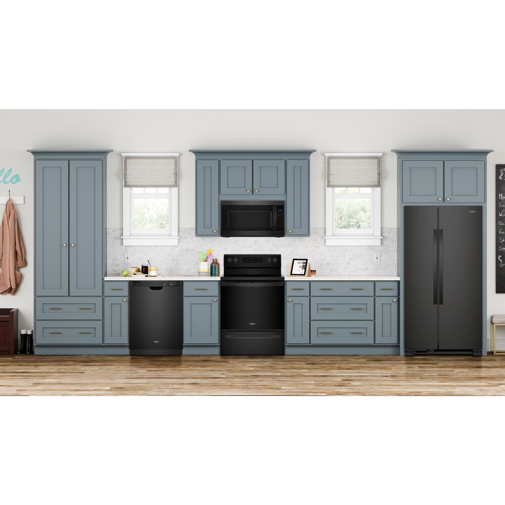 Whirlpool 22 Cu. Ft. Side-by-Side Refrigerator with Hidden Hinges in Black, , large