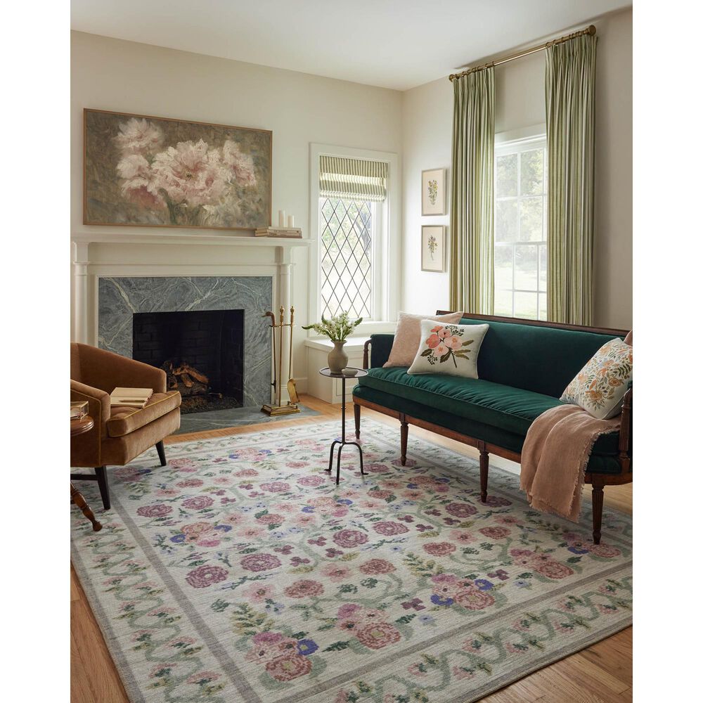 Rifle Paper Co Rosa 3&#39;9&quot; x 5&#39;6&quot; Ivory Area Rug, , large