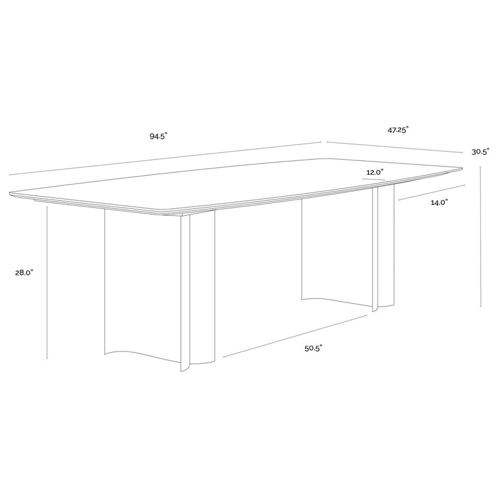 Club Collection By Sunpan Astara Dining Table in Cream and Antique Brass - Table Only, , large