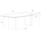 Club Collection By Sunpan Astara Dining Table in Cream and Antique Brass - Table Only, , large