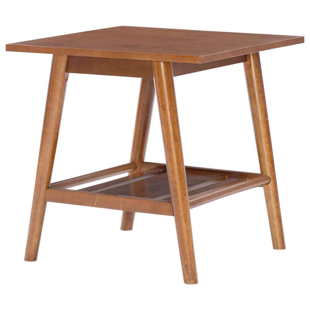 Linon Home Decor Charlotte End Table in Warm Walnut, , large