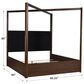 Millenium Dilenno California King Canopy Panel Bed in Dark Brown, , large