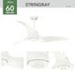 Hunter Stingray 60" Ceiling Fan with LED Light in Matte White, , large