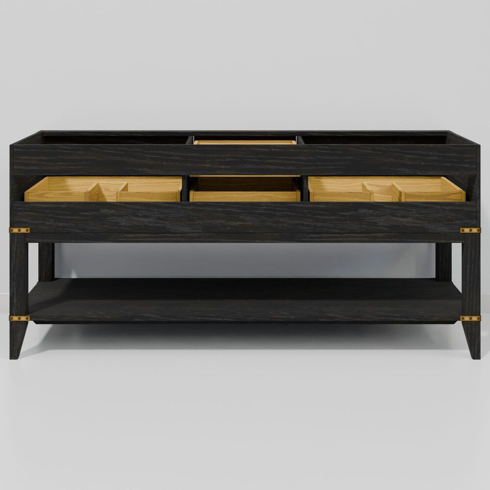 Lexora Home Norwalk 72" Double Bathroom Vanity in Black Oak with White Cultured Marble Top  and Rectangle Sink, , large