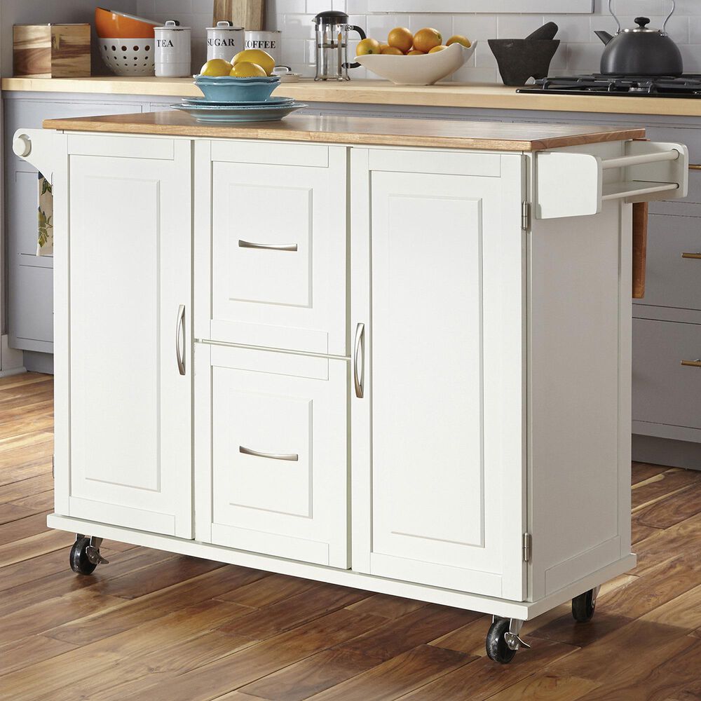 Home Styles Dolly Madison Kitchen Cart in White, , large