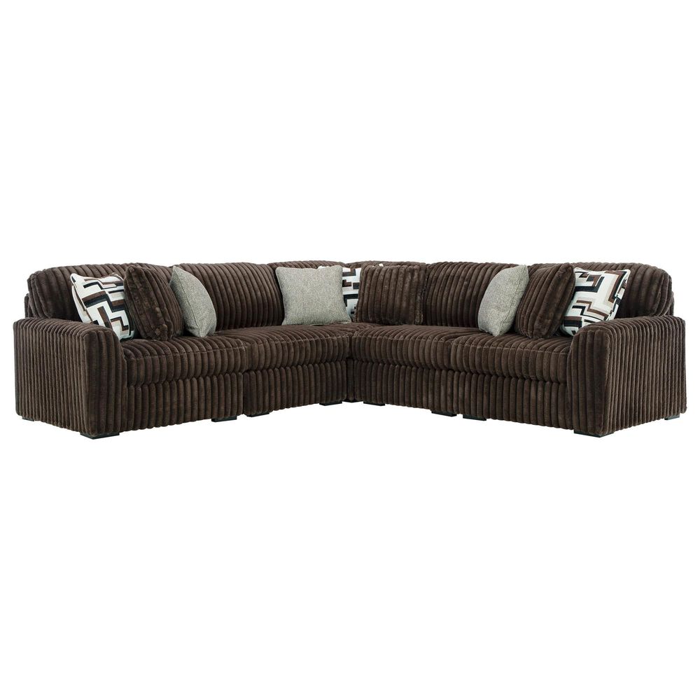 Ashley Midnight-Madness 5-Piece Symmetrical Sectional in Chocolate, , large