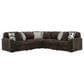 Ashley Midnight-Madness 5-Piece Symmetrical Sectional in Chocolate, , large