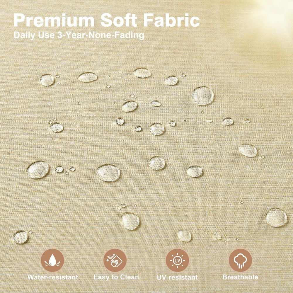 HOMLUX 5-Piece Patio Conversation Set with Brown Wicker in Beige, , large