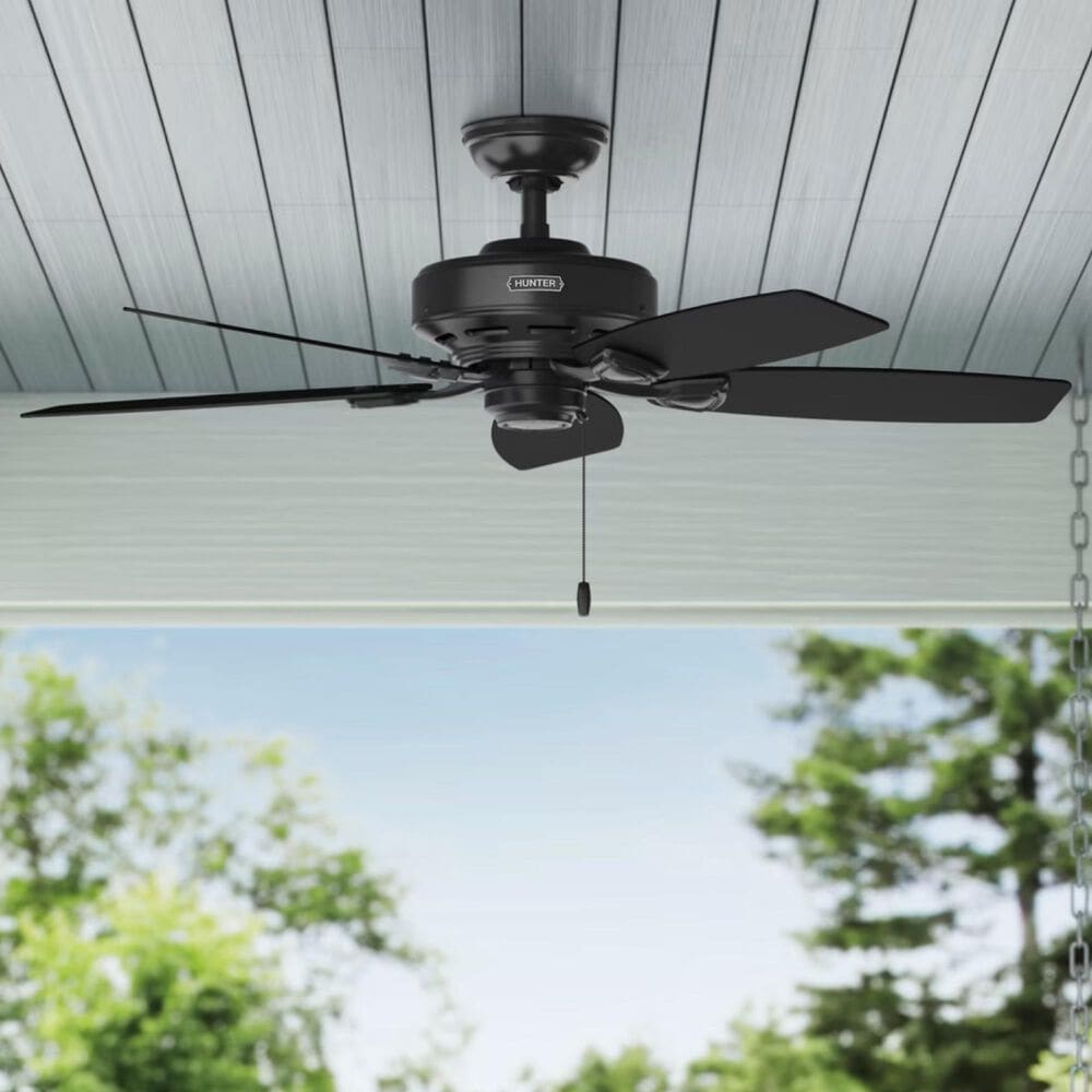 Hunter Sea Wind 48&quot; Outdoor Ceiling Fan in Matte Black, , large