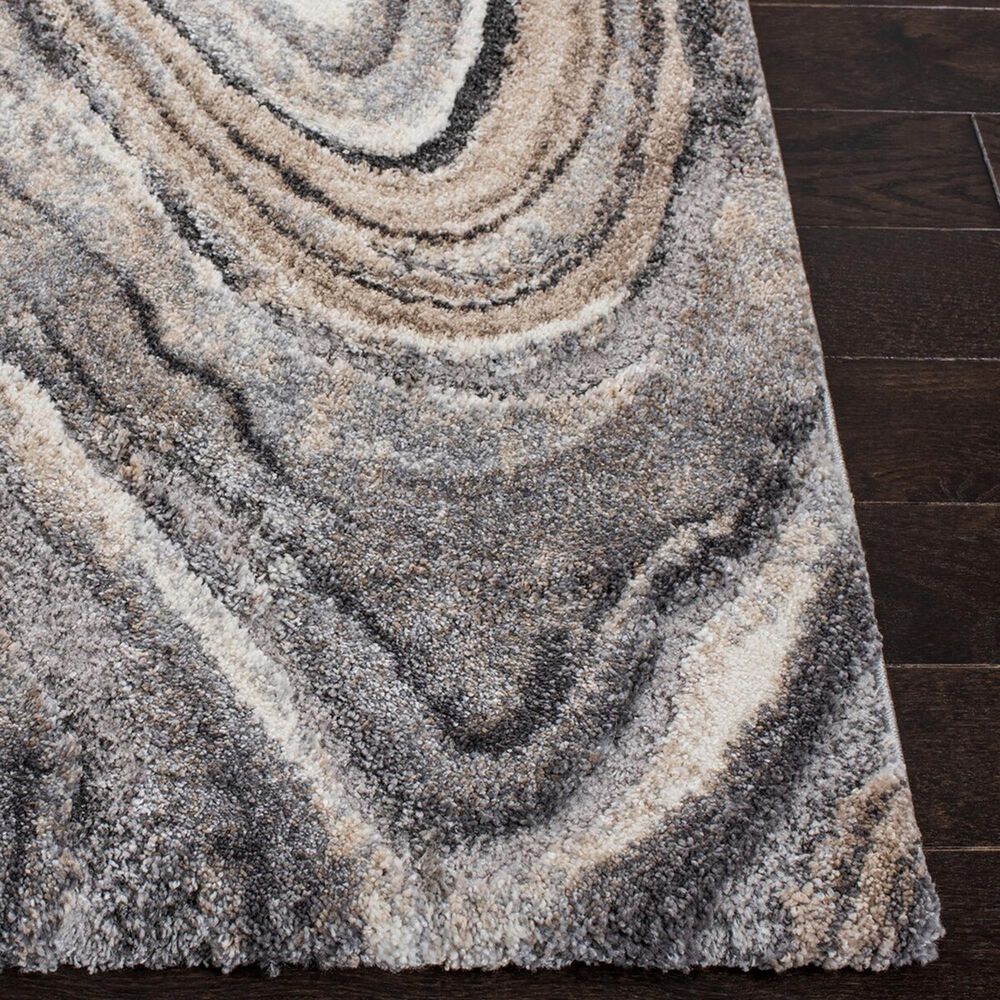Safavieh Cyrus Shag CYR132A 2&#39;2&quot; x 9&#39; Ivory and Grey Runner, , large