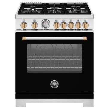 Bertazzoni Master Series 30" All Gas Range in Nero Matte and Gold, , large