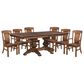 TRAILWAY Interlock Mountain Dining Table with 4 Dining Side Chairs and 2 Arm Chairs in Brown Finish, , large