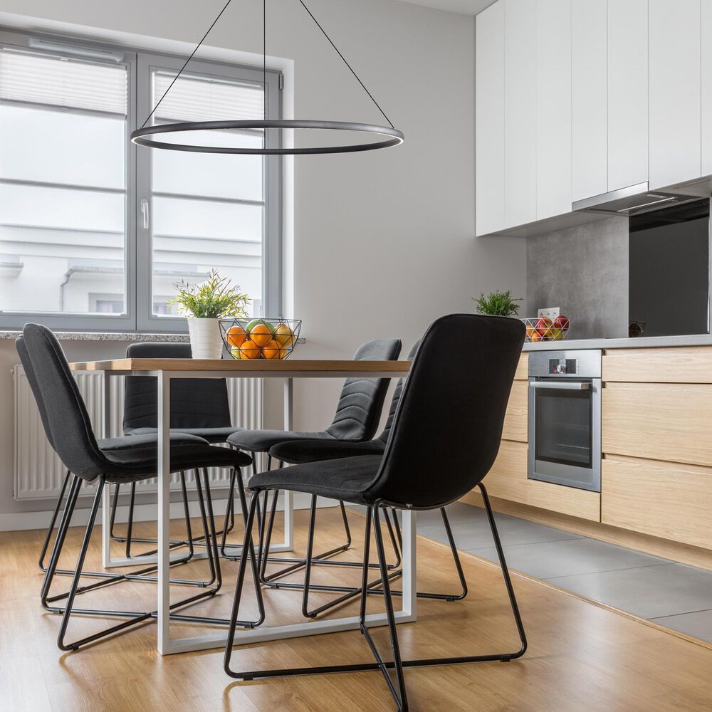 Golden Lighting Veritas 47" 1-Light Chandelier in Sand Black, , large