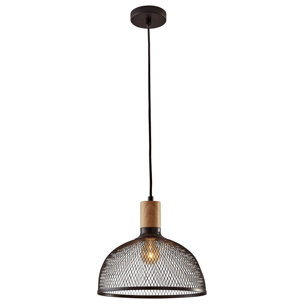 Adesso Dale Large Pendant in Matte Black and Natural, , large