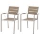 Hearth and Haven Outdoor Dining Chair with Faux Wood Seat in Natural and Silver (Set of 2), , large