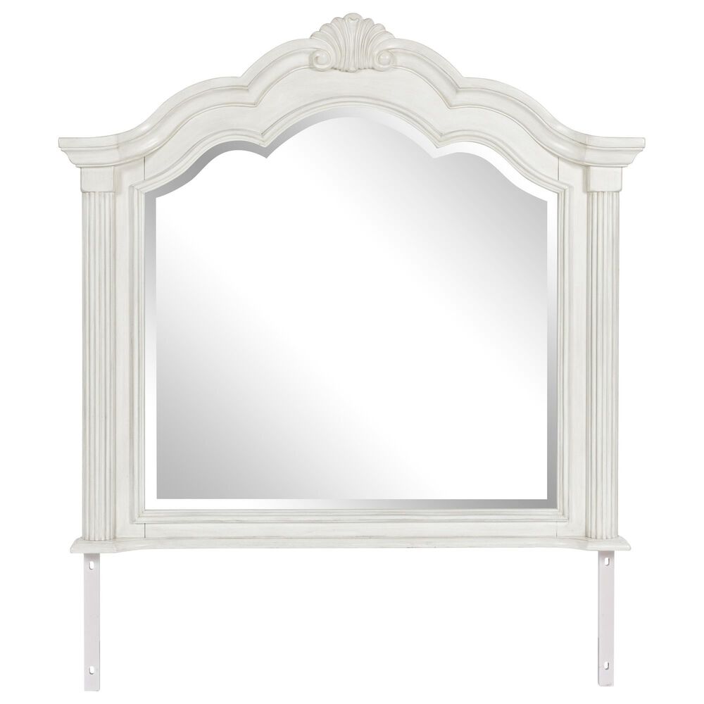 Ashley Montelaine Bedroom Mirror in Antiqued White, , large