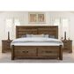 Viceray Collections Cool Rustic Queen Storage Plank Bed with Two Nightstands in Mink, , large