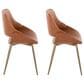 LumiSource Fabrico Side Chair with Camel Faux Leather Cushion in Antique Copper (Set of 2), , large