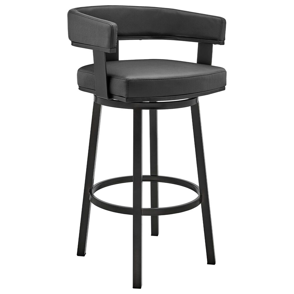 Armen Living Cohen 26" Swivel Counter Stool in Black, , large