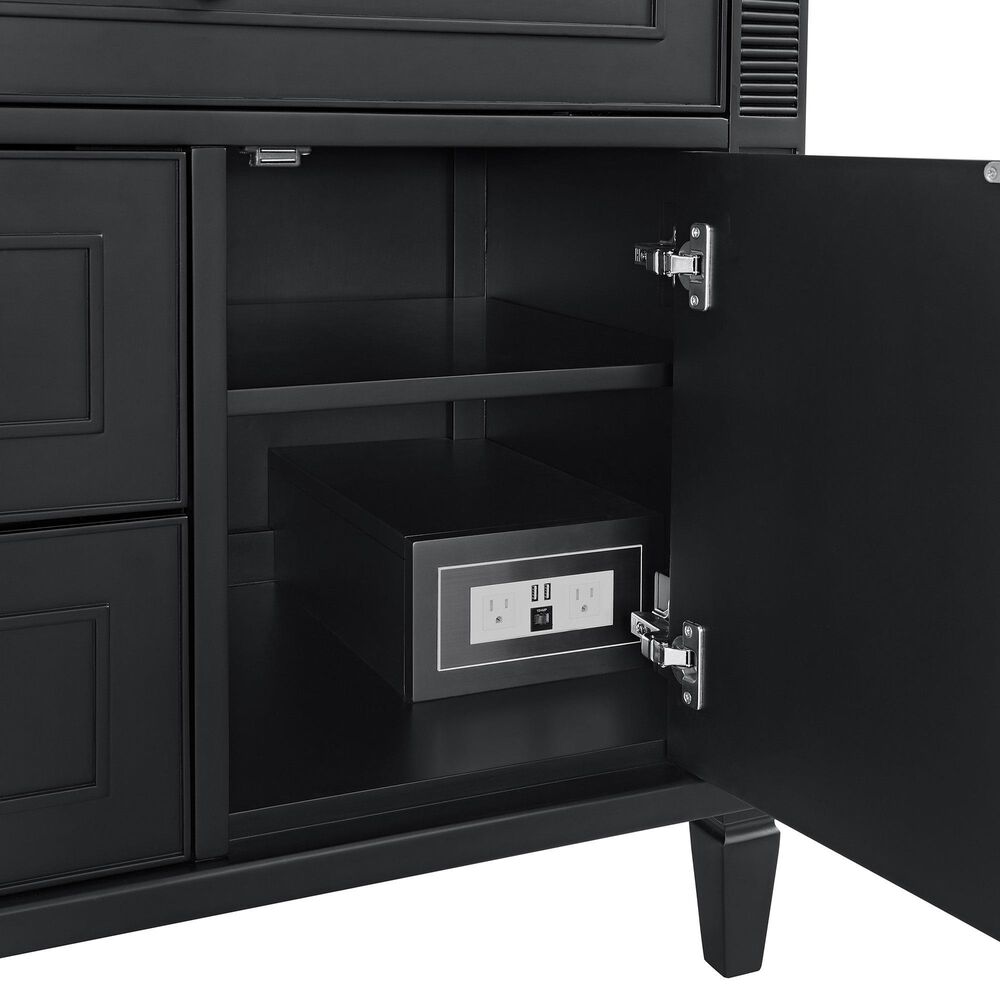 James Martin Vanities Lorelai 36&quot; Single Vanity in Black Onyx with 3 cm Victorian Silver Quartz Top, , large