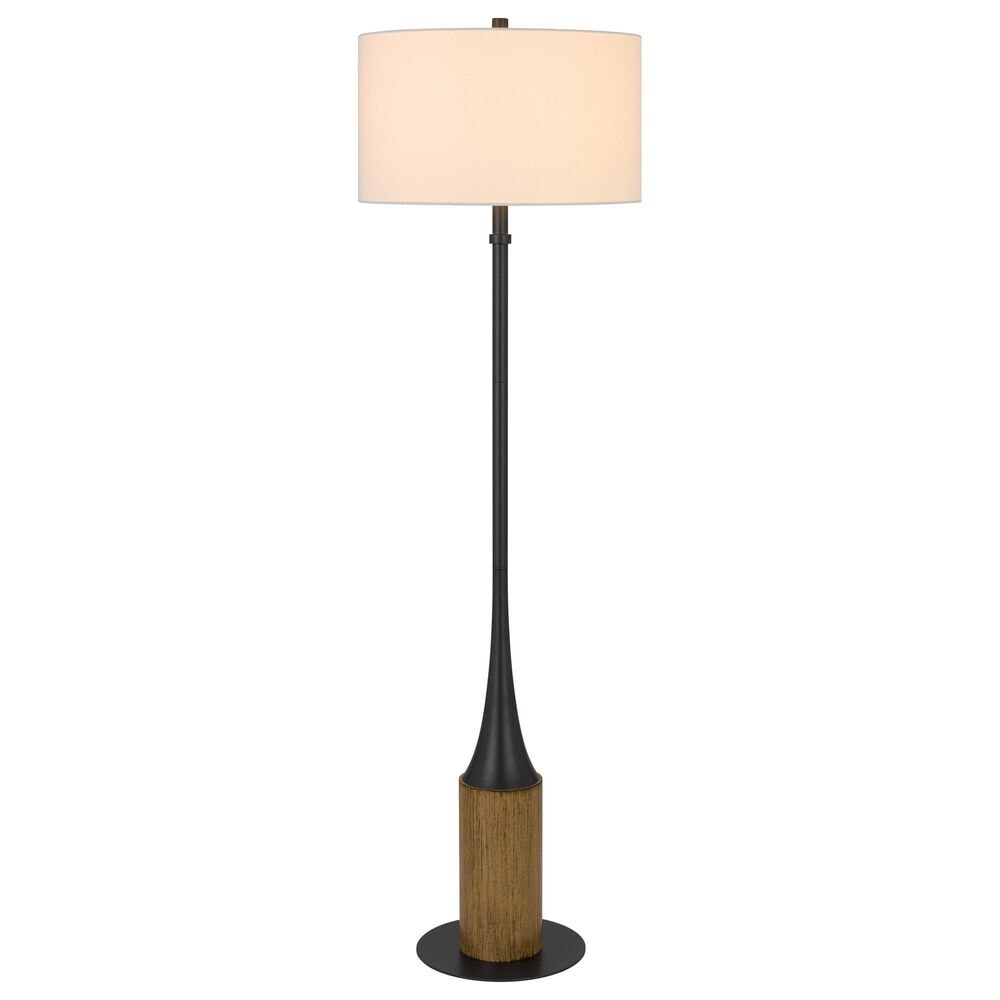 Cal Lighting Winslow Floor Lamp in Charcoal Grey and Oak, , large