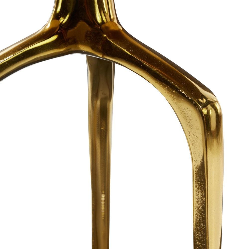 Maple and Jade 22&quot; Round End Table with 3 Tripod Legs in Polished Gold, , large