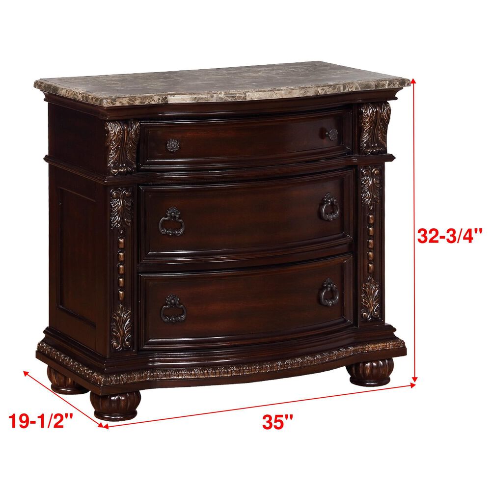 Crown Mark Stanley Nightstand in Rich Brown, , large