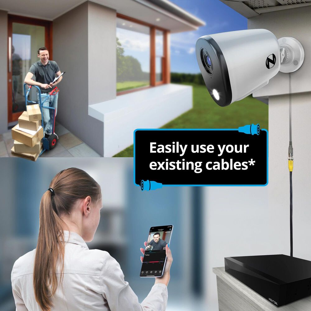 Night Owl 2-Way Audio 12 Channel DVR Security System with 1TB Hard Drive and 4 Wired 2K Deterrence Cameras, , large