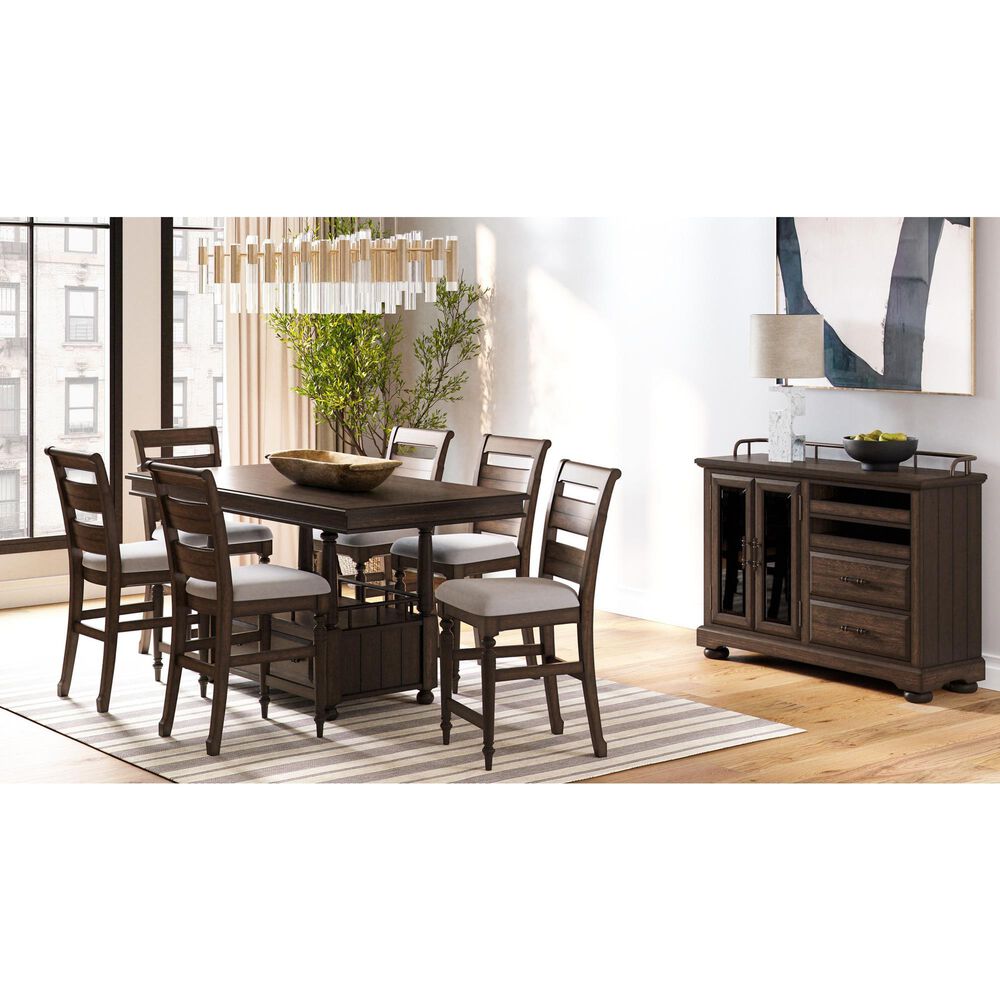 Bernards Bellamy Lane Ladder Back Counter Stool in Rich Chocolate Brown, , large