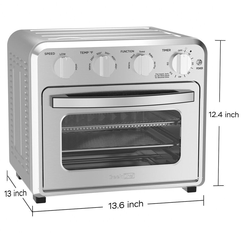 HOMLUX 16 Qt Air Fryer Toaster Oven in Silver, , large