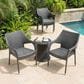 Hearth and Haven Mirage Wicker Stacking Arm Chair in Grey (Set of 4), , large