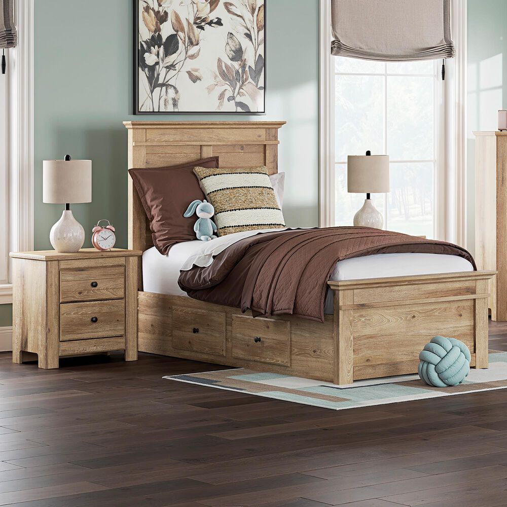 Ashley Makidern 2-Piece Twin Storage Bedroom Set with Four Drawers in Natural Brown, , large