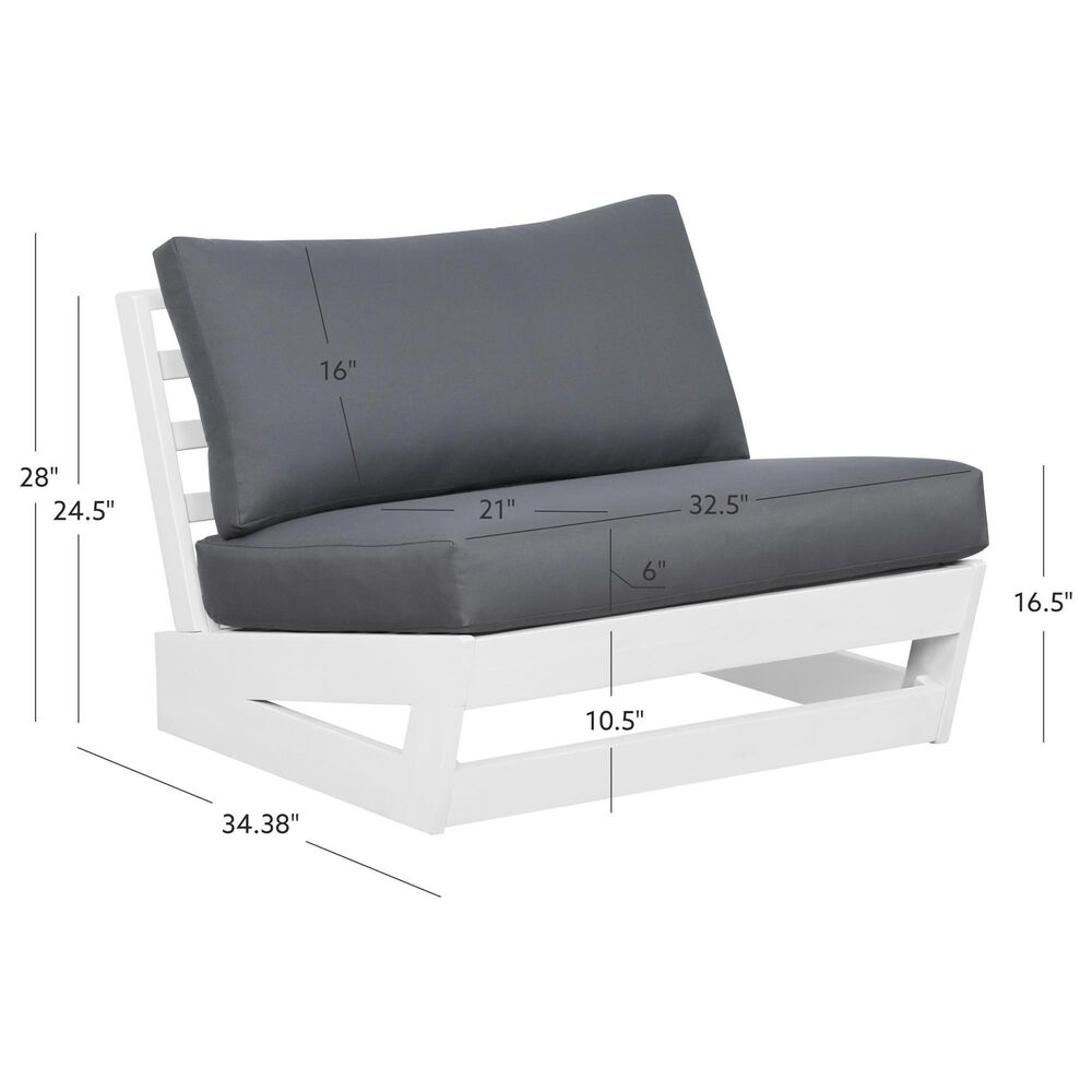 Linon Home Decor Silbury Patio Armless Chair in Grey, , large