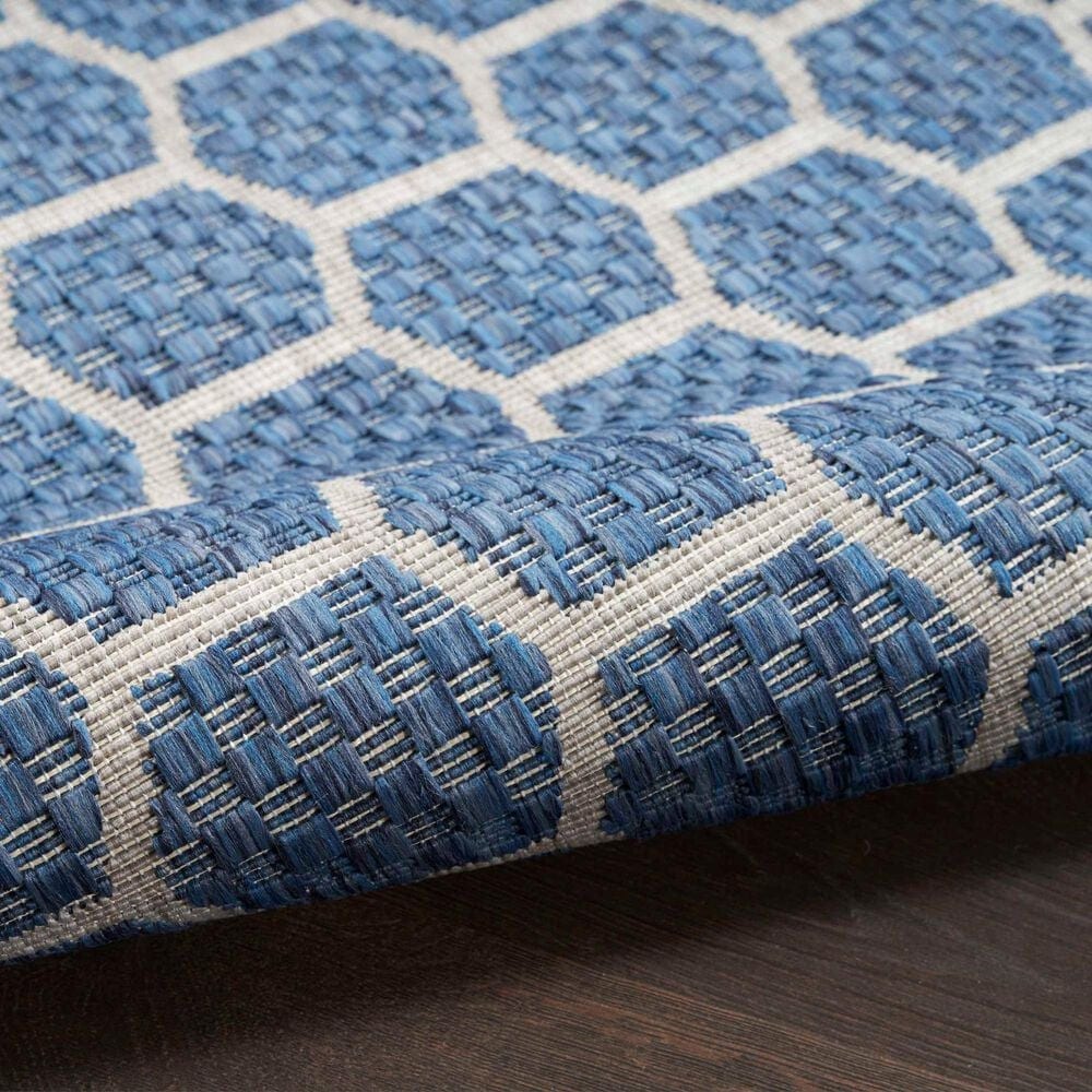 Nourison Twist Reversible 4&#39; x 6&#39; Blue Indoor/Outdoor Area Rug, , large