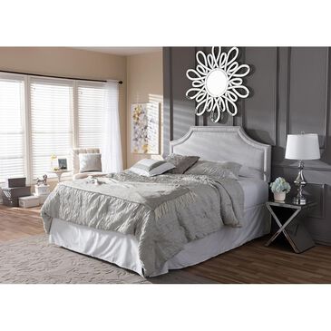 Baxton Studio Avignon Upholstered Full Headboard in Greyish Beige, , large