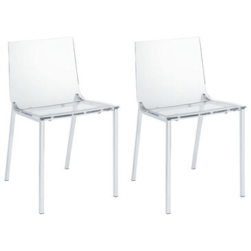 Elements International Direct Ship Poppy Side Chair in Chrome (Set of 2), , large