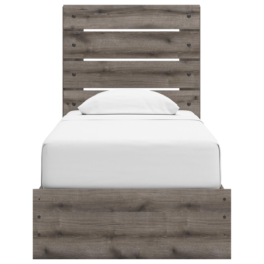 Ashley Graystorm Twin Panel Bed with Storage in Brown Gray, , large