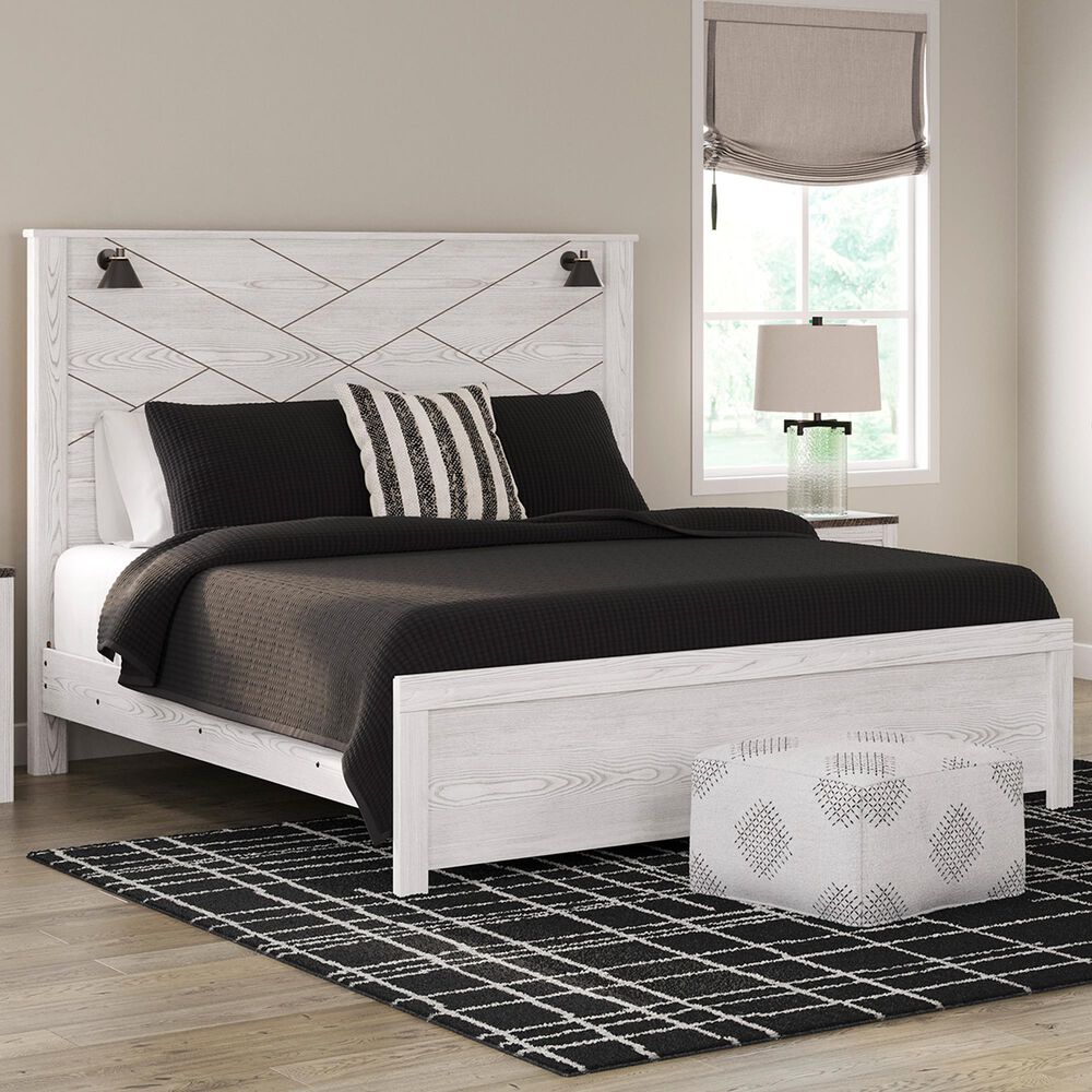Ashley Gerridan King Panel Bed in White Gray, , large