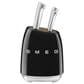 SMEG 50"s Retro Style 7-Piece Stainless Steel Knife Block Set in Black, , large