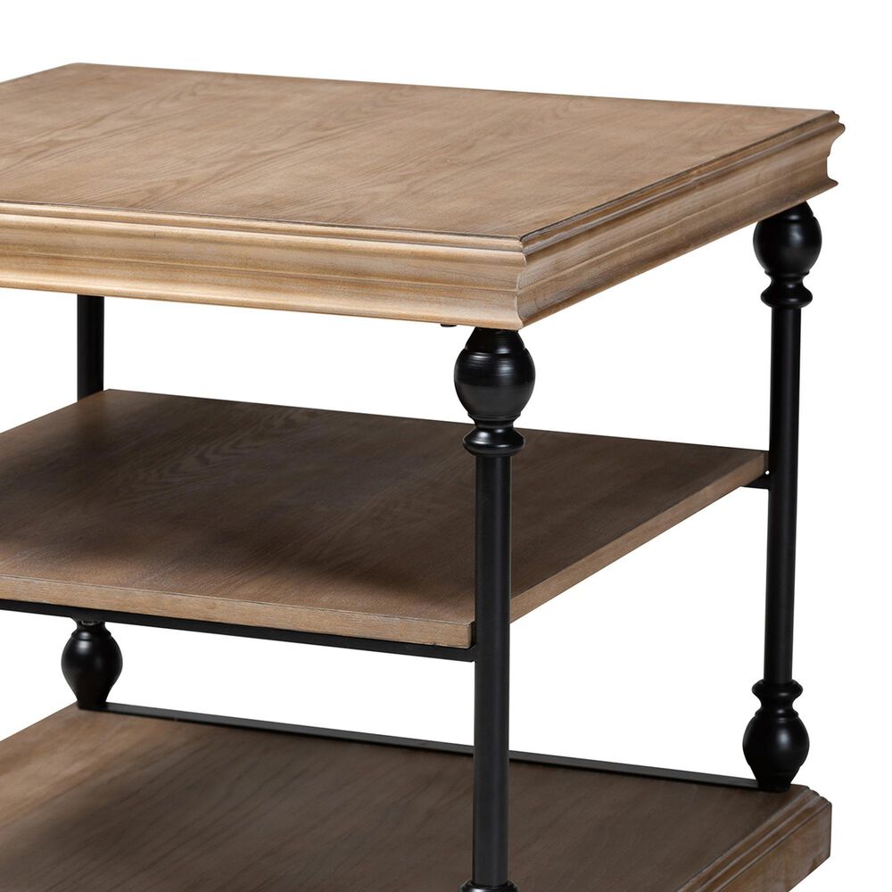 Baxton Studio Sebastian End Table in Greywashed and Black, , large