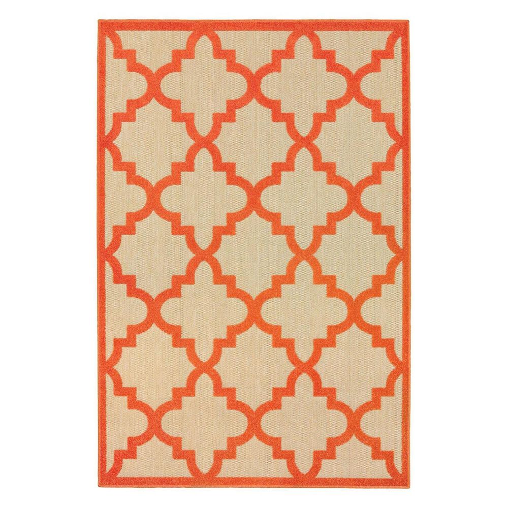 Oriental Weavers Cayman 660O 6"7" x 9"6" Sand/Orange Area Rug, , large
