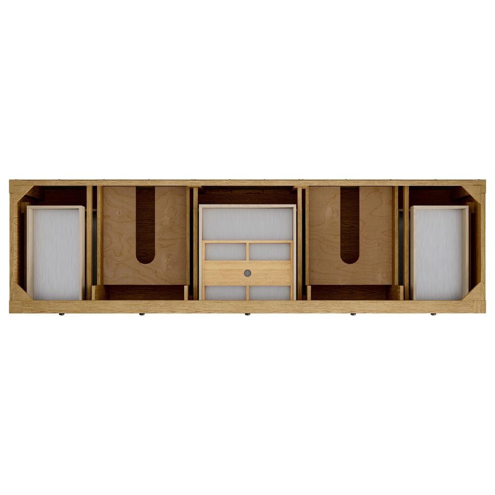 James Martin Breckenridge 84" Double Bathroom Vanity in Light Natural Oak with 3 cm Eternal Jasmine Pearl Top and Rectangular Sinks, , large