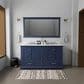 Lexora Home Dukes 60" Double Bathroom Vanity in Navy Blue with 2 cm White Quartz Top and Rectangular Sinks, , large