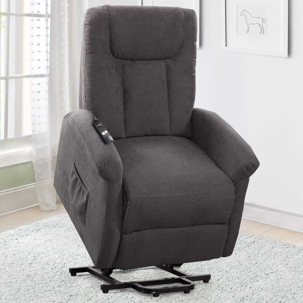 CorLiving Arlington Power Lift and Rise Recliner in Grey, , large