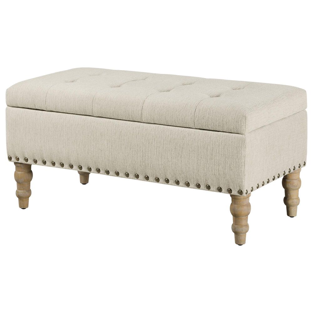 OSP Home Woodbury Storage Bench in Light Natural, , large