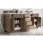 James Martin Vanities Bristol 72" Double Bathroom Vanity in Whitewashed Walnut with 3 cm Carrara White Marble Top and Rectangular Sinks, , large